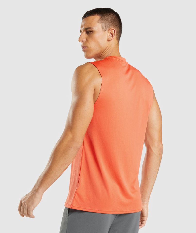 Men's Gymshark Arrival Sleeveless Tanks Orange | NZ 5LKBOW